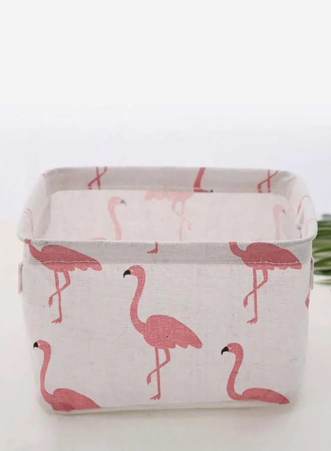 Styli Flamingo Print Square Storage Basket