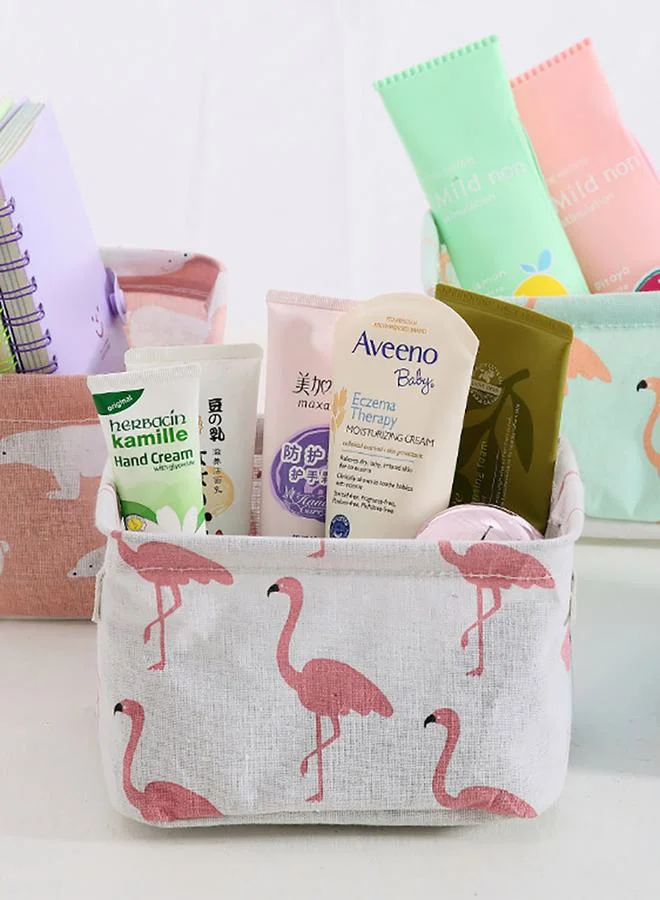 Styli Flamingo Print Square Storage Basket