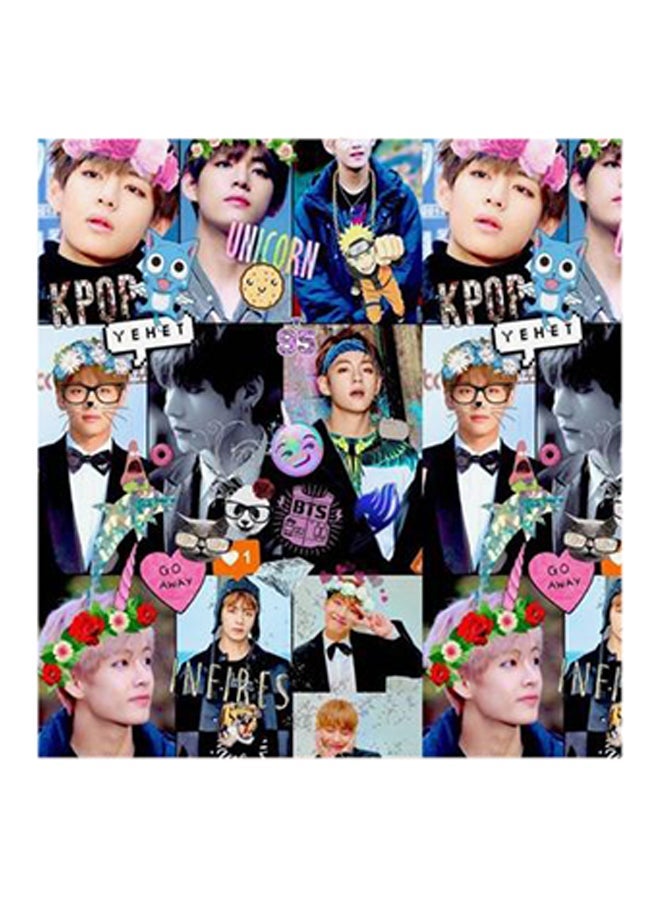 RYN Bts Boy Band MDF Wall Art Multicolour 30x30centimeter - Image 1