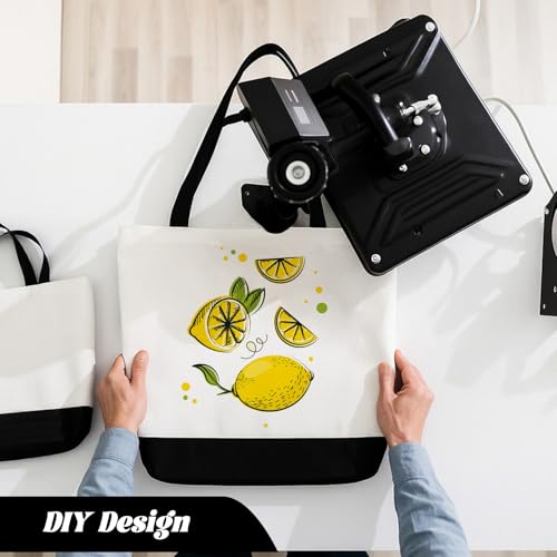 Retainbre 10 Pcs Sublimation Tote Bags Blanks Canvas Tote Bags Bulk Plain Tote Bag to Decorate DIY Craft Paint (18.5"x15"x4") - Image 2