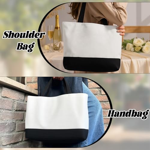 Retainbre 10 Pcs Sublimation Tote Bags Blanks Canvas Tote Bags Bulk Plain Tote Bag to Decorate DIY Craft Paint (18.5"x15"x4") - Image 5