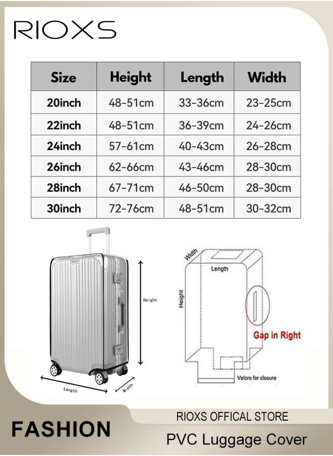 RIOXS Clear Luggage Cover,Premium PVC Luggage Protector,26 Inch Transparent Travel Luggage Protector For Wheeled Suitcase,Waterproof Dustproof & Anti-Scratch Suitcase Covers-Thickness 0.2mm,26 Inch  - Image 5
