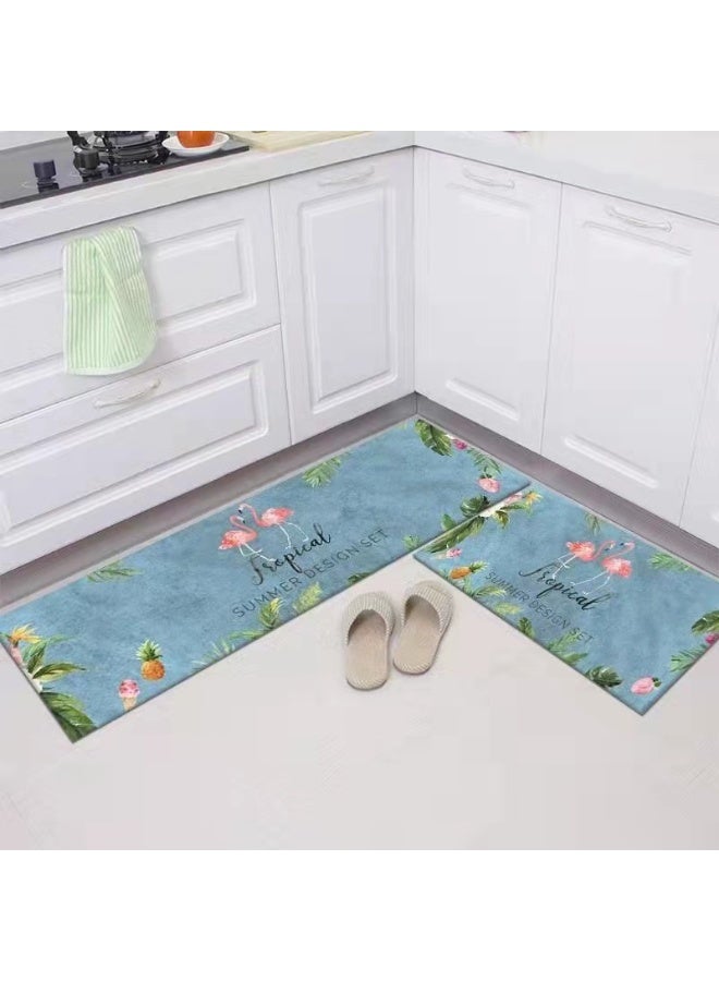 آنا سجادة بمجموعتين (40*60 سم + 40*120 سم) مزخرفة تمتص الزيت، مضادة، مقاومة للأوساخ. - Image 1