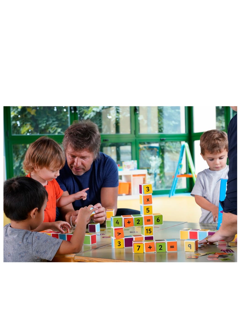 GEOMAG - Geomag Magicube Maths Building + Clips, Magnetic STEM Toys For Kids, Early Educational Magnetic Building Toys, 55 PCS, Made in Switzerland, 100% Recycled Plastic, Open Ended Toys, Construction Toys - Image 1