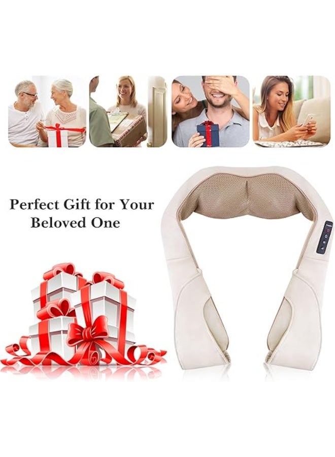 جهاز تدليك الرقبة والكتف – وسادة كهربائية شياتسو مع دوران 3D، حرارة، و3 مستويات شد لتخفيف آلام العضلات - Image 2