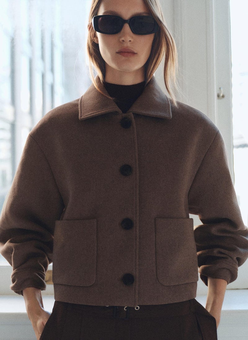 MANGO Casual Wool Pockets Jacket  - Image 1
