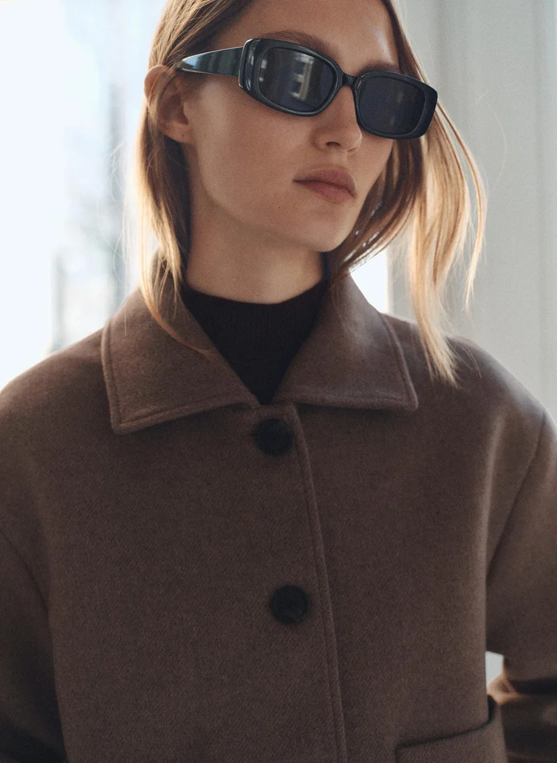 MANGO Casual Wool Pockets Jacket