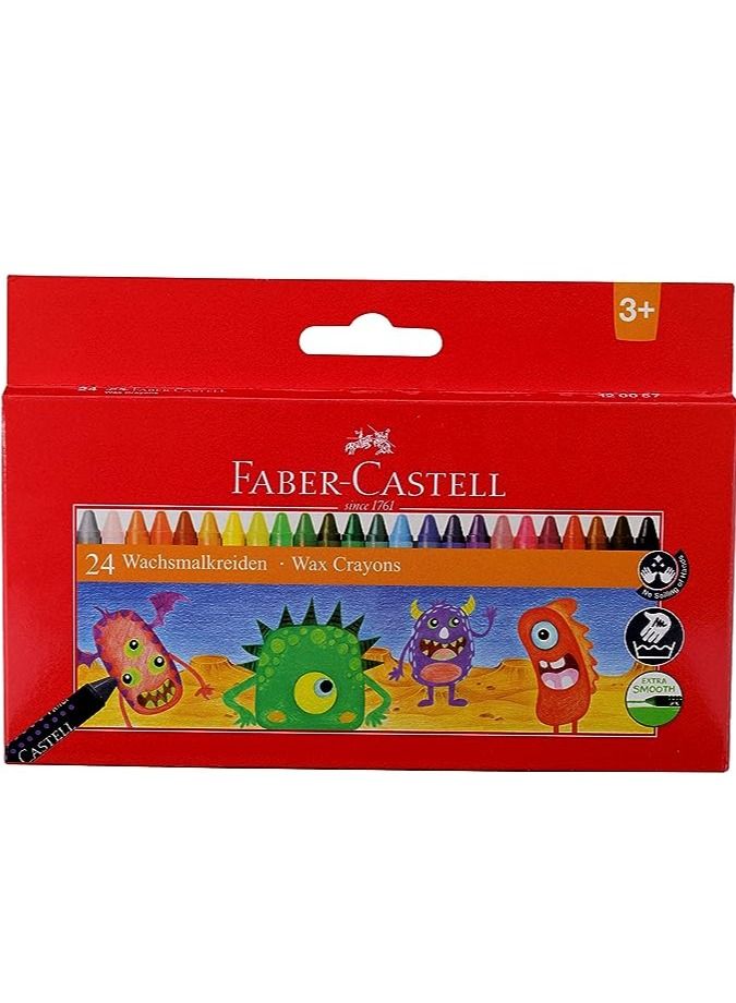 FABER-CASTELL 24 قطعة من أقلام الشمع متعددة الألوان - Image 1