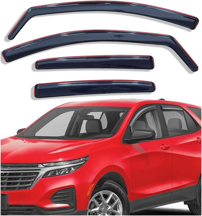 Darodcar Side Window Visors Wind Deflectors Rain Guard for 2018-2022 Chevrolet Equinox - 4-Piece Set - Image 1