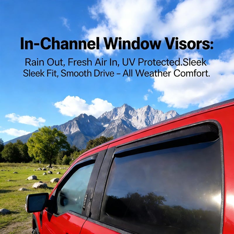 Darodcar Side Window Visors Wind Deflectors Rain Guard for 2018-2022 Chevrolet Equinox - 4-Piece Set - Image 4