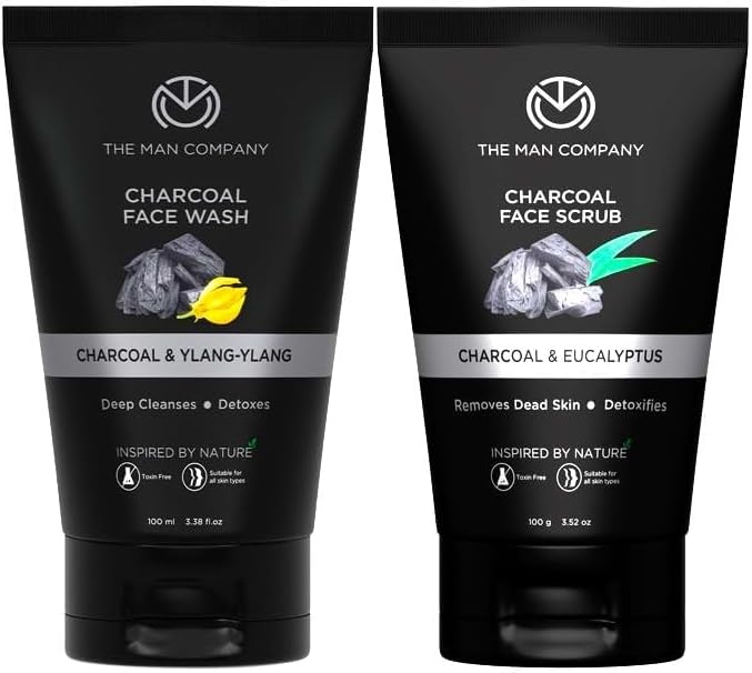 Different assemble options DeTan Combo with Charcoal Face Scrub and Face Wash for Deep-Cleanse Pores, Exfoliation, Anti- Acne, Blackhead Remover, Brightens Skin - Pack of 2 Long term use design - Image 2