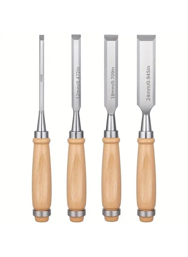 Variant 4pcs Wood Chisel Set Professional Woodworking Tools Bevel Edge Longlasting - Image 2
