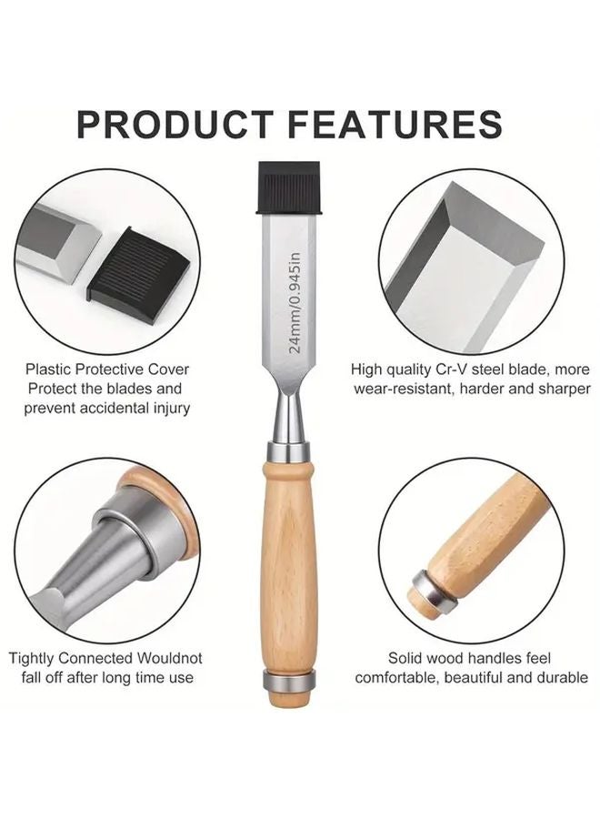 Variant 4pcs Wood Chisel Set Professional Woodworking Tools Bevel Edge Longlasting - Image 4