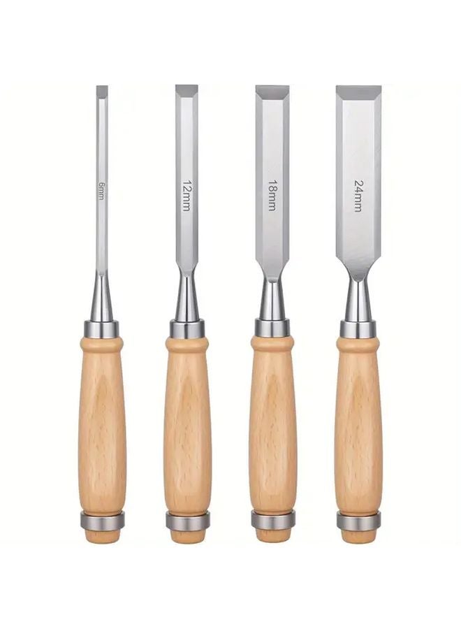 Variant 4pcs Wood Chisel Set Professional Woodworking Tools Bevel Edge Longlasting - Image 1