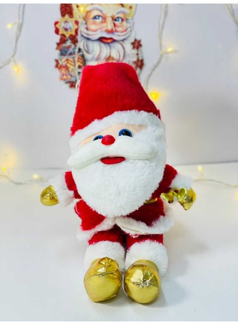 كريسماس بابا نويل الذهبي  بالملابس القطنية الحمراء و الدقن البيضاء و الوش الكبير  و الاجراس اللي في ايد بابا نويل  المقاس : ٤٩ سم - Image 1