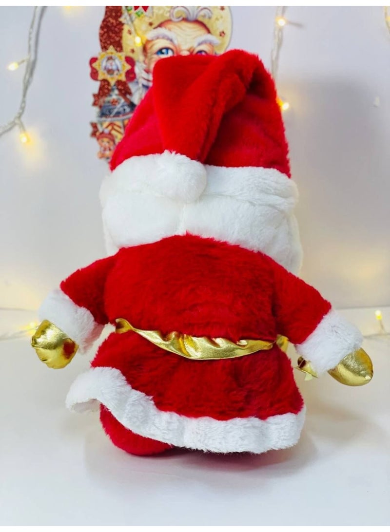كريسماس بابا نويل الذهبي  بالملابس القطنية الحمراء و الدقن البيضاء و الوش الكبير  و الاجراس اللي في ايد بابا نويل  المقاس : ٤٩ سم - Image 3