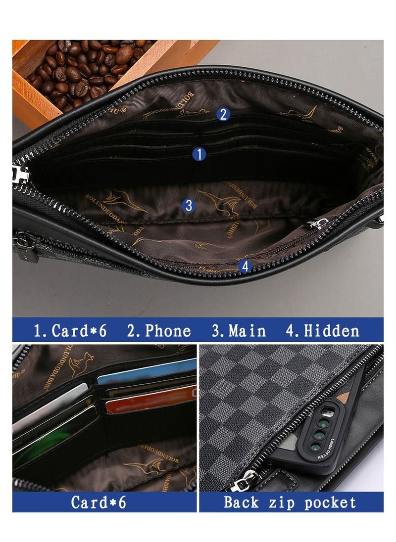 NIBEMINENT Large Size Wallet For Men And Women Classic Phone Purse Wristlets Clutch Bag Zip Pouch Handbag With Card Slots  - Image 3
