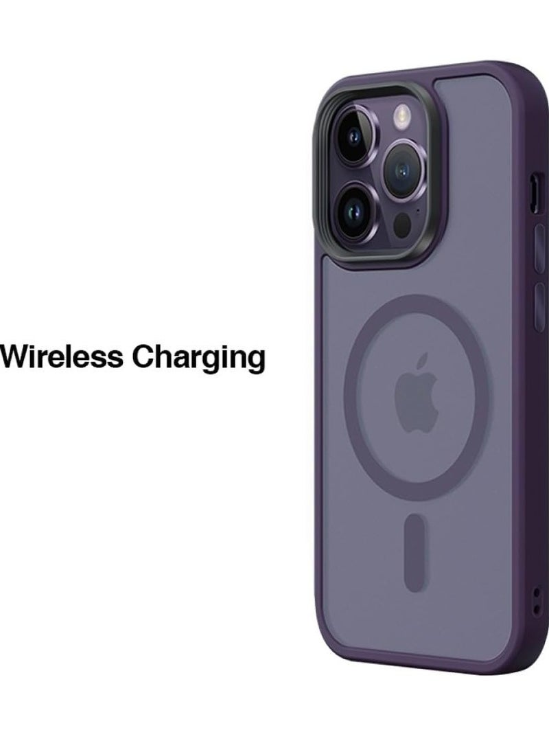 ELTRAZONE Translucent Matte Magnetic Wireless Charging Phone Case Compatible with iPhone 15 Pro max Solid Hard Cover - Image 3