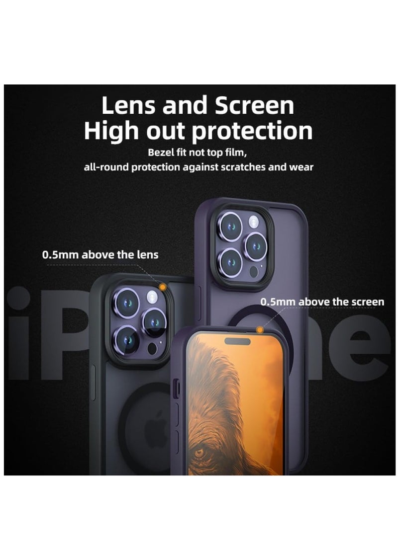 ELTRAZONE Translucent Matte Magnetic Wireless Charging Phone Case Compatible with iPhone 15 Pro max Solid Hard Cover - Image 2