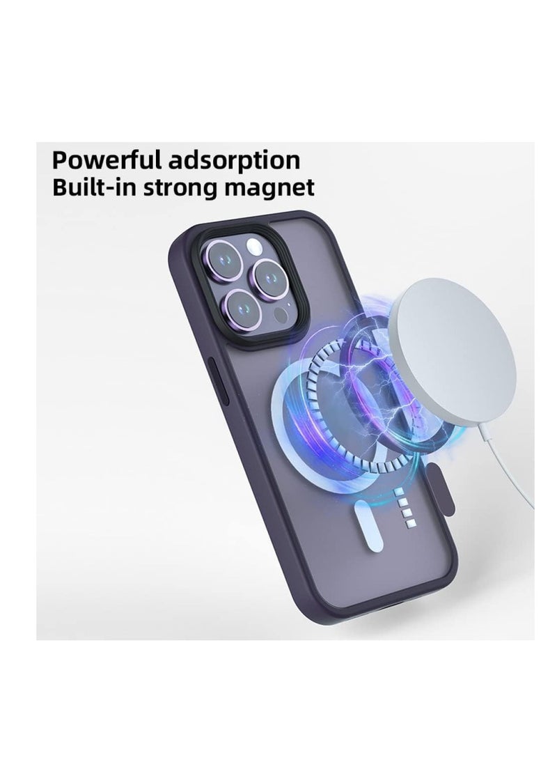 ELTRAZONE Translucent Matte Magnetic Wireless Charging Phone Case Compatible with iPhone 15 Pro max Solid Hard Cover - Image 5