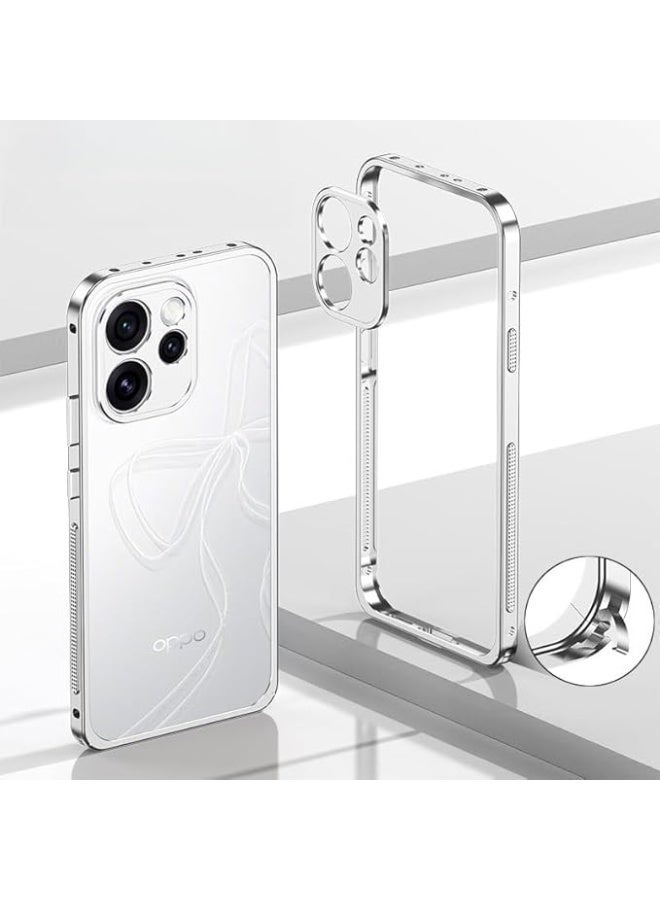Case Compatible with OPPO Reno 15 Pro Aluminum Alloy Metal Frame with Lens Camera Cap Seahorse Buckle Design Anti-Drop Shockproof Bumper Heat Dissipation Cover - Image 1