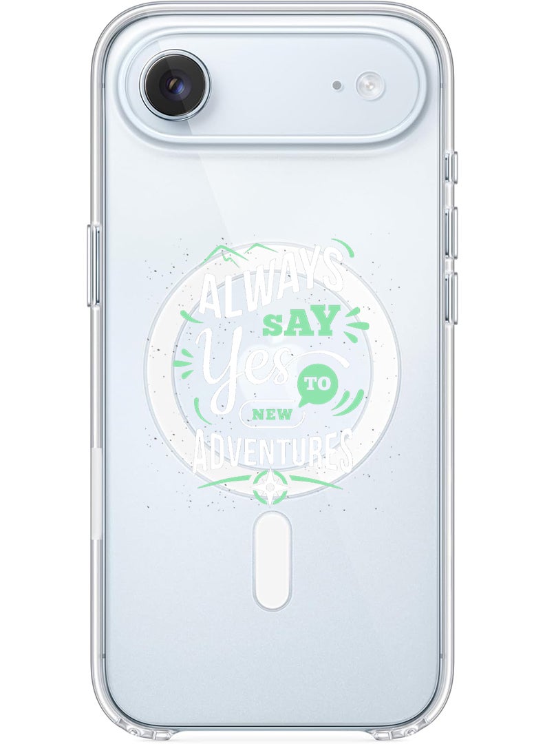 Theodor Magnetic Case for Apple iPhone 17 Air Compatible with MagSafe Wireless Charging, Shockproof Phone Bumper Cover - always say yes to - White - Image 1