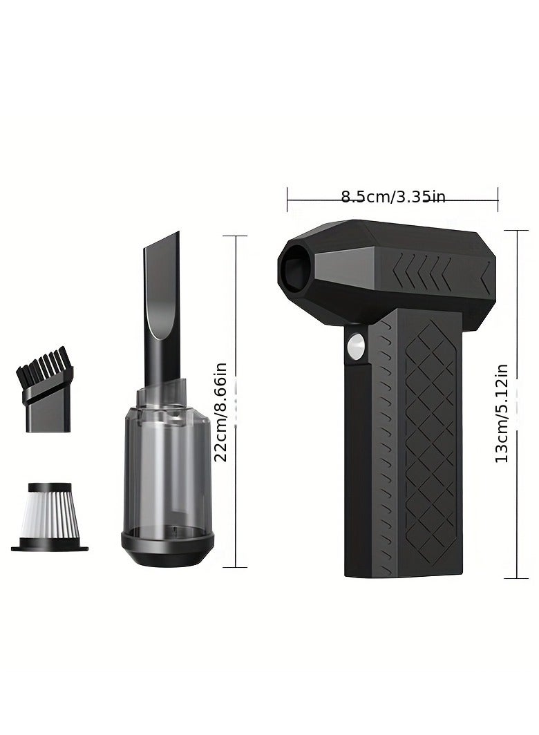 Generic Mini Compressed Air Duster & Vacuum Cleaner, 4-Speed 100,000RPM Turbo, Portable USB Rechargeable, Multi-Function Blower for Car, Keyboard, Window, Grill, Inflatable Bed, Small Spaces  - Image 1