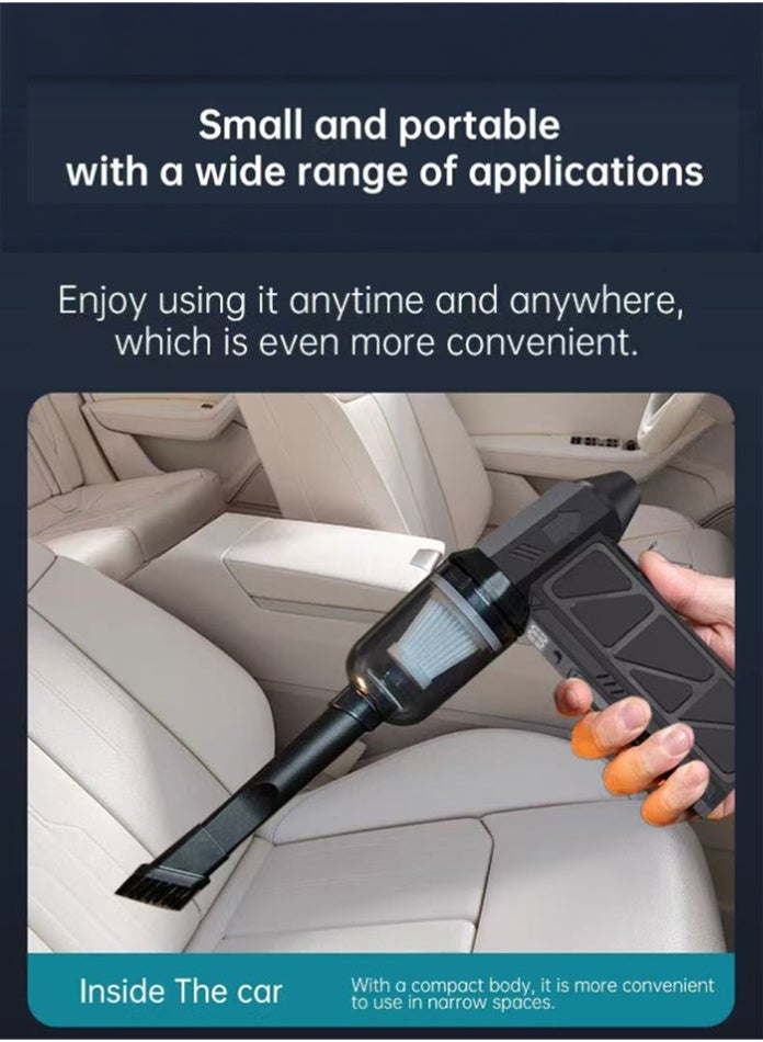 Generic Mini Compressed Air Duster & Vacuum Cleaner, 4-Speed 100,000RPM Turbo, Portable USB Rechargeable, Multi-Function Blower for Car, Keyboard, Window, Grill, Inflatable Bed, Small Spaces  - Image 2