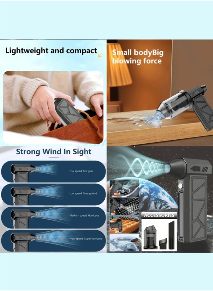 EFFIE Multifunctional Vacuum Cleaner and Blower for Car & Home – Powerful Portable Mini Dust & Air Duster | Rechargeable Wireless Cleaning Device for Car Interiors, Sofas, Beds & Office – Lightweight & Compact - Image 4