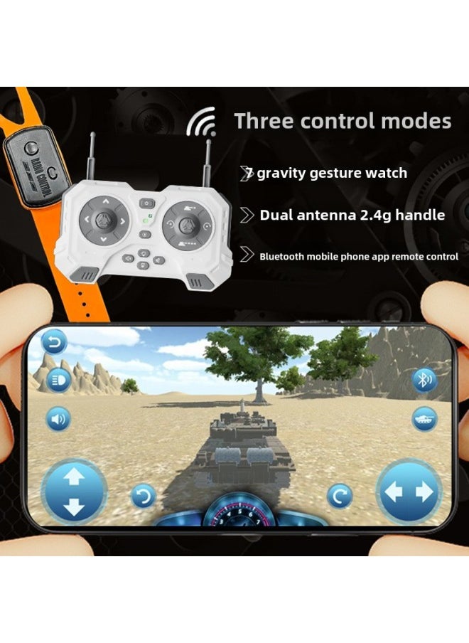 Generic - The 99a Remote Control Tank Car Can Fire Cannons To Launch Water Bombs Tracked Off-road Simulation T90 Model Toy Car-color:13-way  Can Launch Bullets + Turret Rotation + Mobile Phone Control-Specifications:Luxury Three Batteries - Image 1