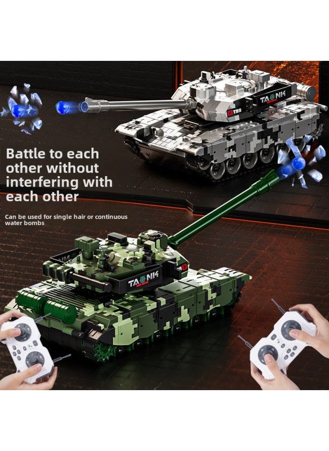 Generic - The 99a Remote Control Tank Car Can Fire Cannons To Launch Water Bombs Tracked Off-road Simulation T90 Model Toy Car-color:13-way  Can Launch Bullets + Turret Rotation + Mobile Phone Control-Specifications:Luxury Three Batteries - Image 1