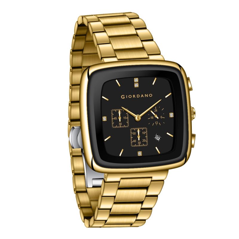 Giordano Square Face Watch for Men – Multifunction Dial with Date Display, Sleek Stainless Steel Strap, Modern Design for Everyday Elegance - Image 1