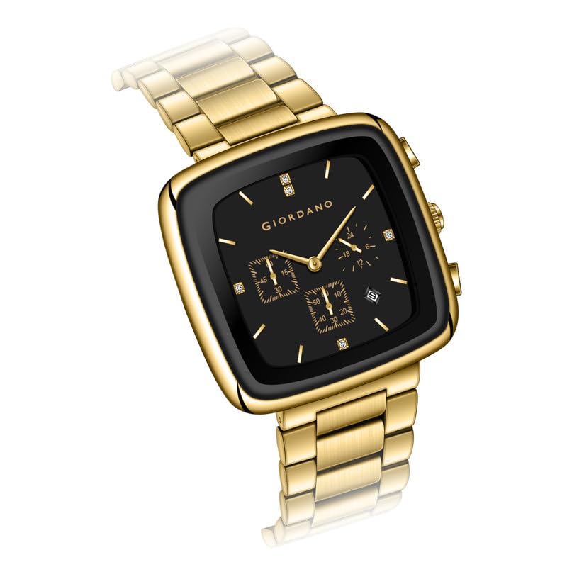 Giordano Square Face Watch for Men – Multifunction Dial with Date Display, Sleek Stainless Steel Strap, Modern Design for Everyday Elegance - Image 4