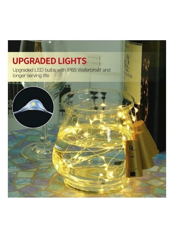 نيبمينينت - طقم مصابيح LED لزجاجات المشروبات مكون من 10 قطع مع مفك براغي يعمل بالبطارية أصفر - Image 1