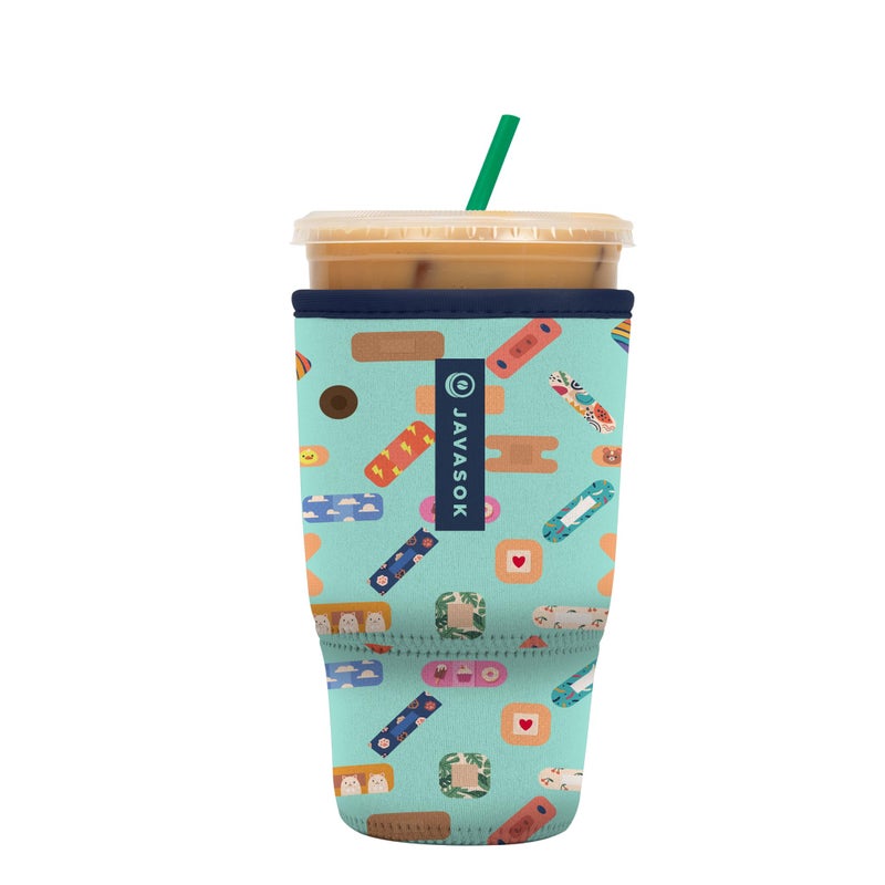 Sok It Java Sok Iced Coffee & Cold Soda Insulated Neoprene Cup Sleeve (Happy Healers  Large: 30-32oz) - Image 1