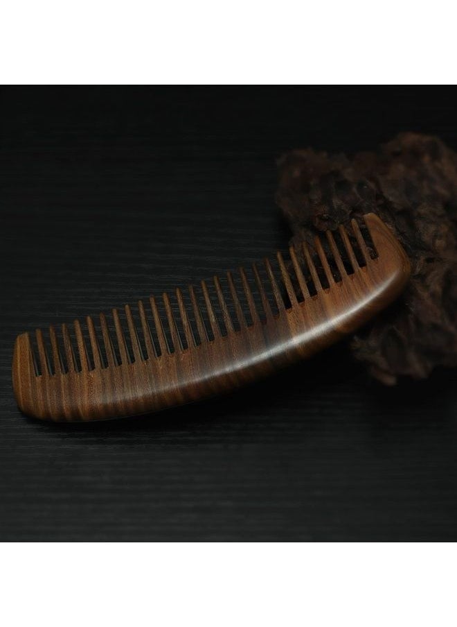 Cosfan - Natural Sandalwood Comb, Wide Toothed Moon Comb, Green Sandalwood Hair Comb, Handmade Wooden Comb, Oval Wide Tooth Comb for Women Men-No Snags, No Static, No Tangle - Image 1