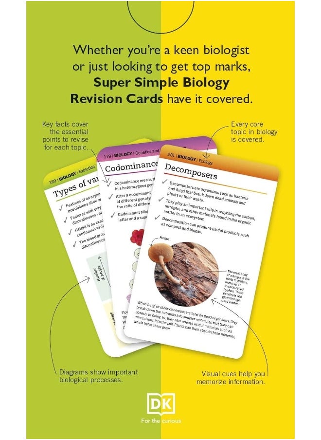 null - DK Super Simple Biology Revision Cards Key Stages 3 and 4: 125 Comprehensive, Easy-to-Use Revision Cards for GCSE Exam Preparation - Image 1