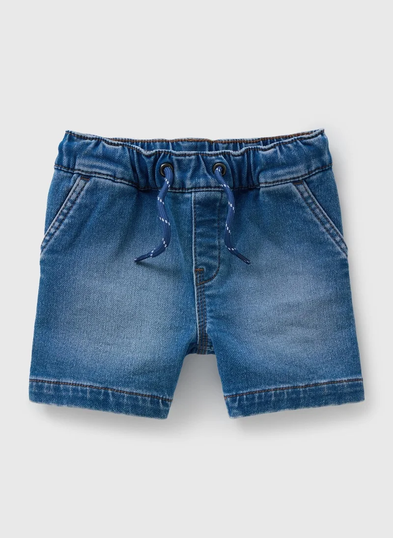 Matalan Boys Light Wash Knitted Denim Shorts