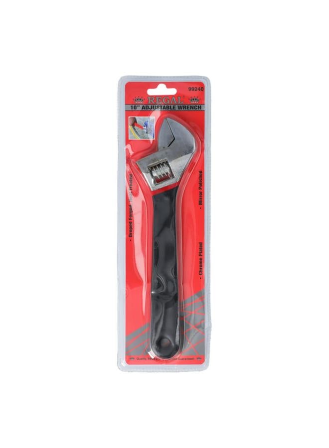 Regal Tools Heat Treated Chrome Plated Adjustable Wrench Black and Silver 10inch 99240 