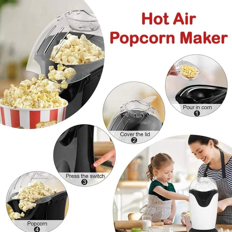 Drumstone OilFree Popcorn Maker Electric Hot Air Technology Stylish Compact Design Quick Easy for Home Movie Nights - Image 3