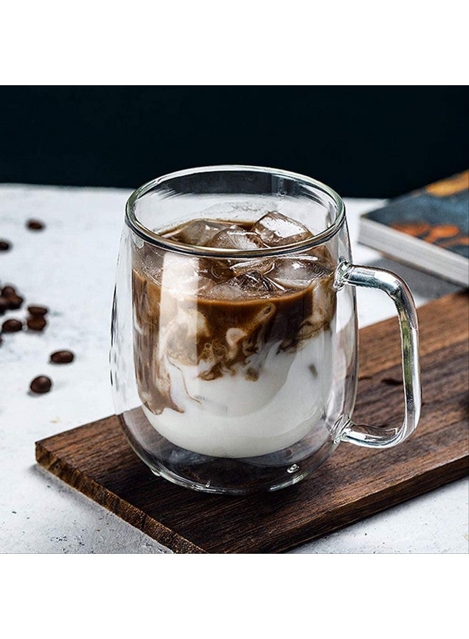 Baskety Glass Coffee & Tea Cup Mug With Lid, Double Wall Borosilicate Latte Espresso Mug, Insulated Handle, Dishwasher Safe, 250ml (Pack of 1) - Image 5