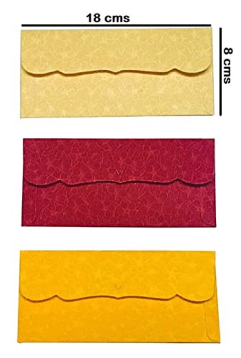 Peeplvalue 150 Pcs Designer Money Envelope Metallic Paper Printed Envelopes for Wedding, Baby Shower, Anniversary, Festival (50 Pcs Beige,50 Pcs Maroon and 50 Pcs Musturd Yellow) - Image 2