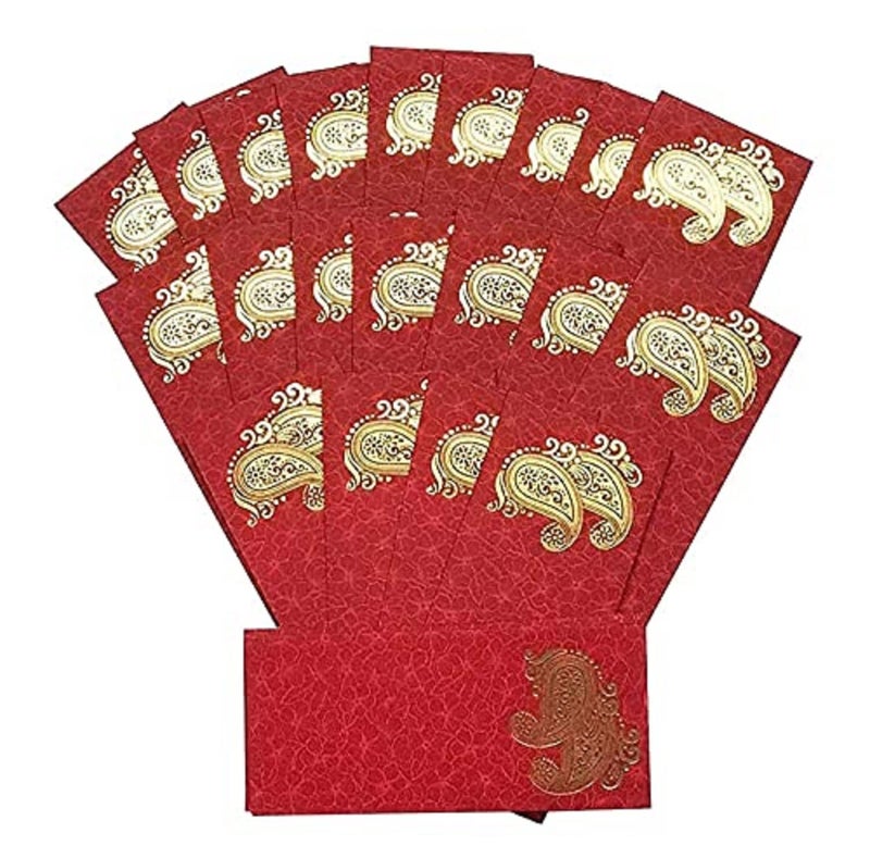 Peeplvalue 150 Pcs Designer Money Envelope Metallic Paper Printed Envelopes for Wedding, Baby Shower, Anniversary, Festival (50 Pcs Beige,50 Pcs Maroon and 50 Pcs Musturd Yellow) - Image 5
