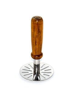 Oblivion Oblivion Stainless Steel Pav Bhaji Masher with Rust-Resistant Wood Handle - Best Kitchen Tool Set for Sturdy, Easy-Grip, Durable and Multipurpose Cooking (1pc)  - Image 1