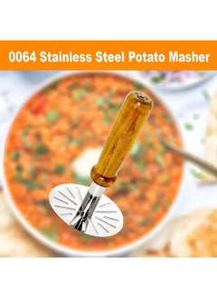 Oblivion Oblivion Stainless Steel Pav Bhaji Masher with Rust-Resistant Wood Handle - Best Kitchen Tool Set for Sturdy, Easy-Grip, Durable and Multipurpose Cooking (1pc)  - Image 4