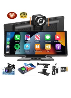 Wireless Apple Carplay Car Stereo,Portable 10.26 Inch Touch Screen Android Auto,4K Dash Cam,1080p Backup Camera DVR,Drive Mate Carplay Navigation with Mirror Link/Siri/FM/Bluetooth