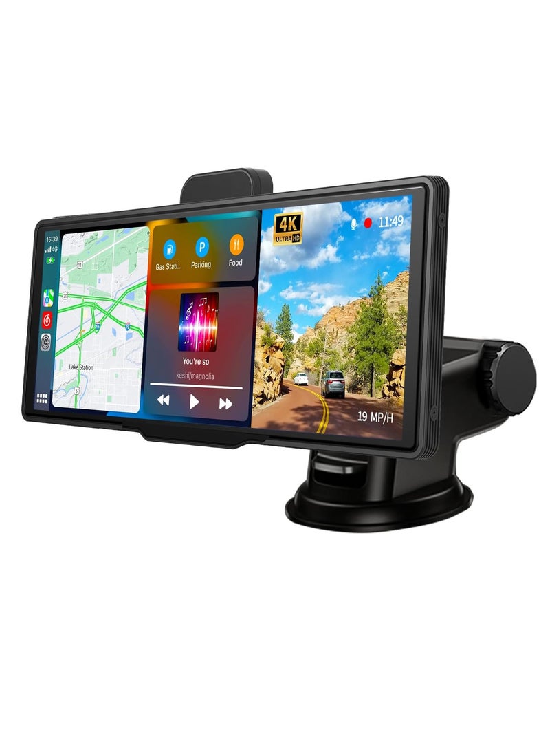Generic - Wireless Apple Carplay Car Stereo,Portable 10.26 Inch Touch Screen Android Auto,4K Dash Cam,1080p Backup Camera DVR,Drive Mate Carplay Navigation with Mirror Link/Siri/FM/Bluetooth - Image 1