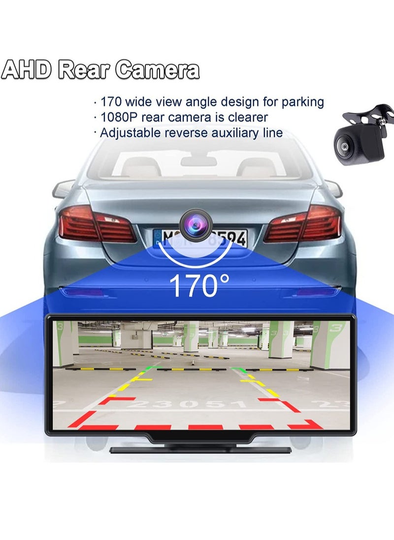 Generic - Wireless Apple Carplay Car Stereo,Portable 10.26 Inch Touch Screen Android Auto,4K Dash Cam,1080p Backup Camera DVR,Drive Mate Carplay Navigation with Mirror Link/Siri/FM/Bluetooth - Image 1