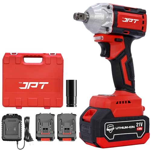 JPT Heavy Duty 21V Cordless Impact Wrench with 2 Batteries | 2 Variable Speed | Build-In LED Lights | Forward & ReverseSwitch | Hex end - Image 1