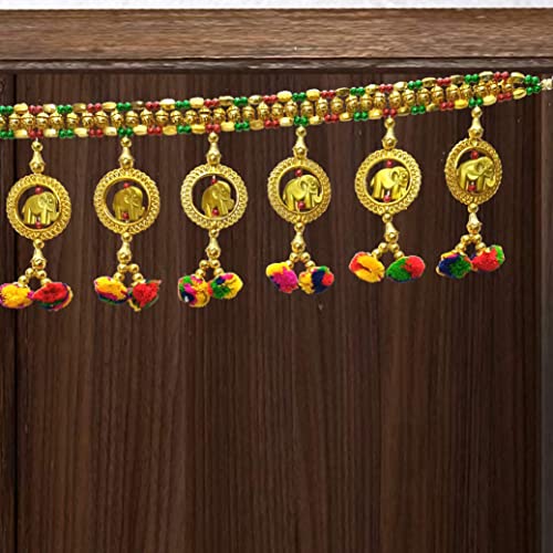 CREYENTES Handmade Elephant Home Decor Door Toran For Home Hangings Decoration And Office Decoration (Multi Colour) 3 Ft Bandarwal Toran, 37 Inches - Image 3